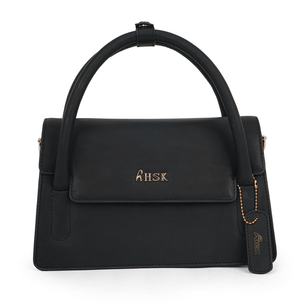 Minimalist Luxury Black Leather Sling