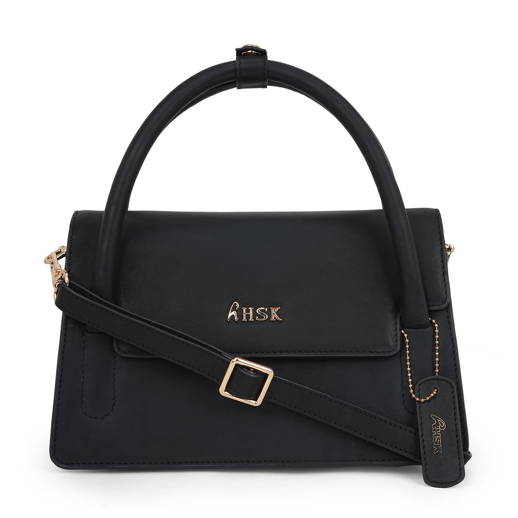 Minimalist Luxury Black Leather Sling