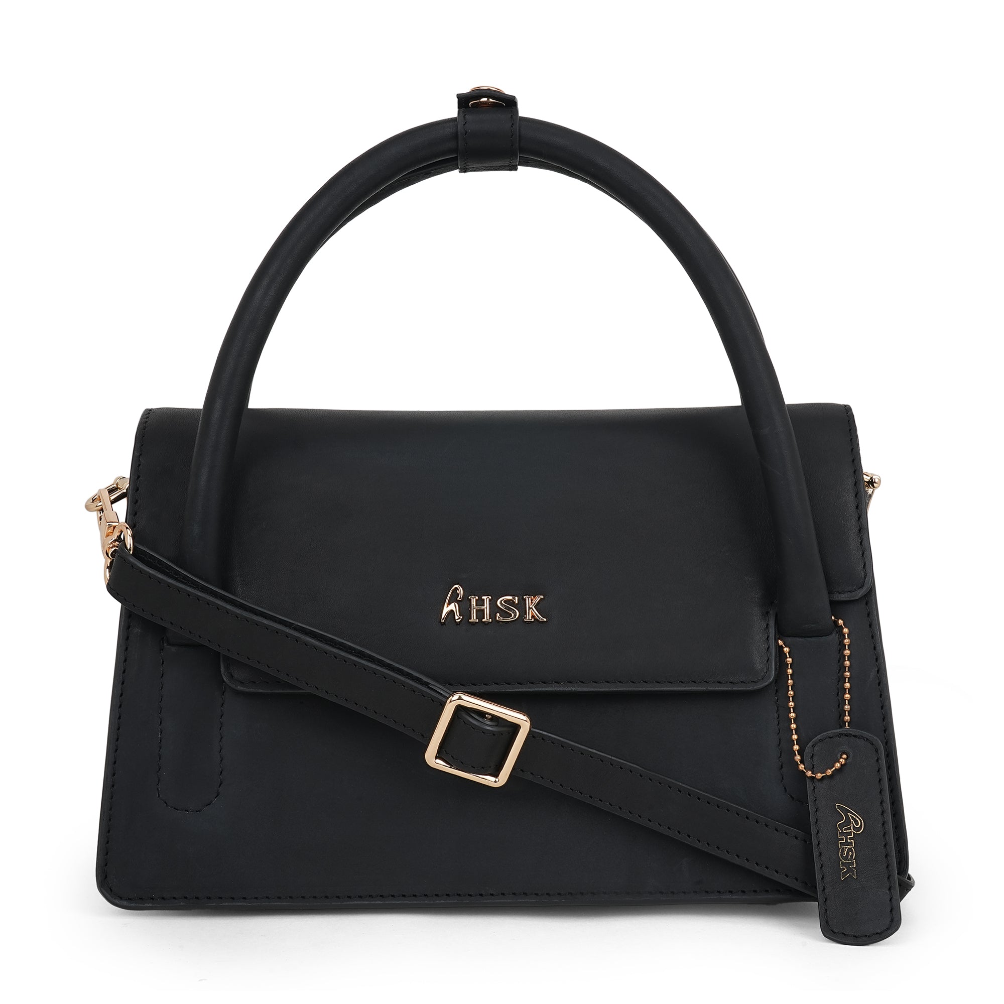 Minimalist Luxury Black Leather Sling