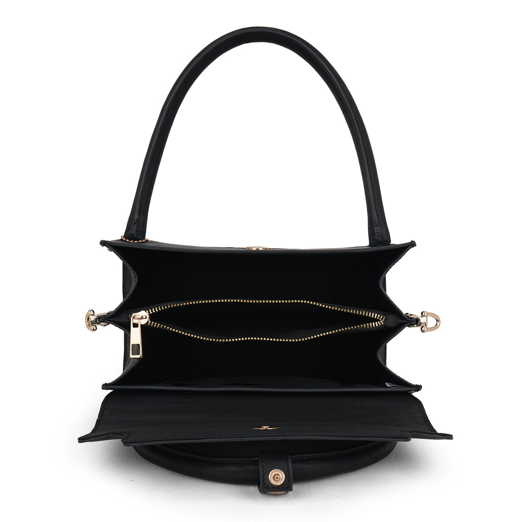 Minimalist Luxury Black Leather Sling
