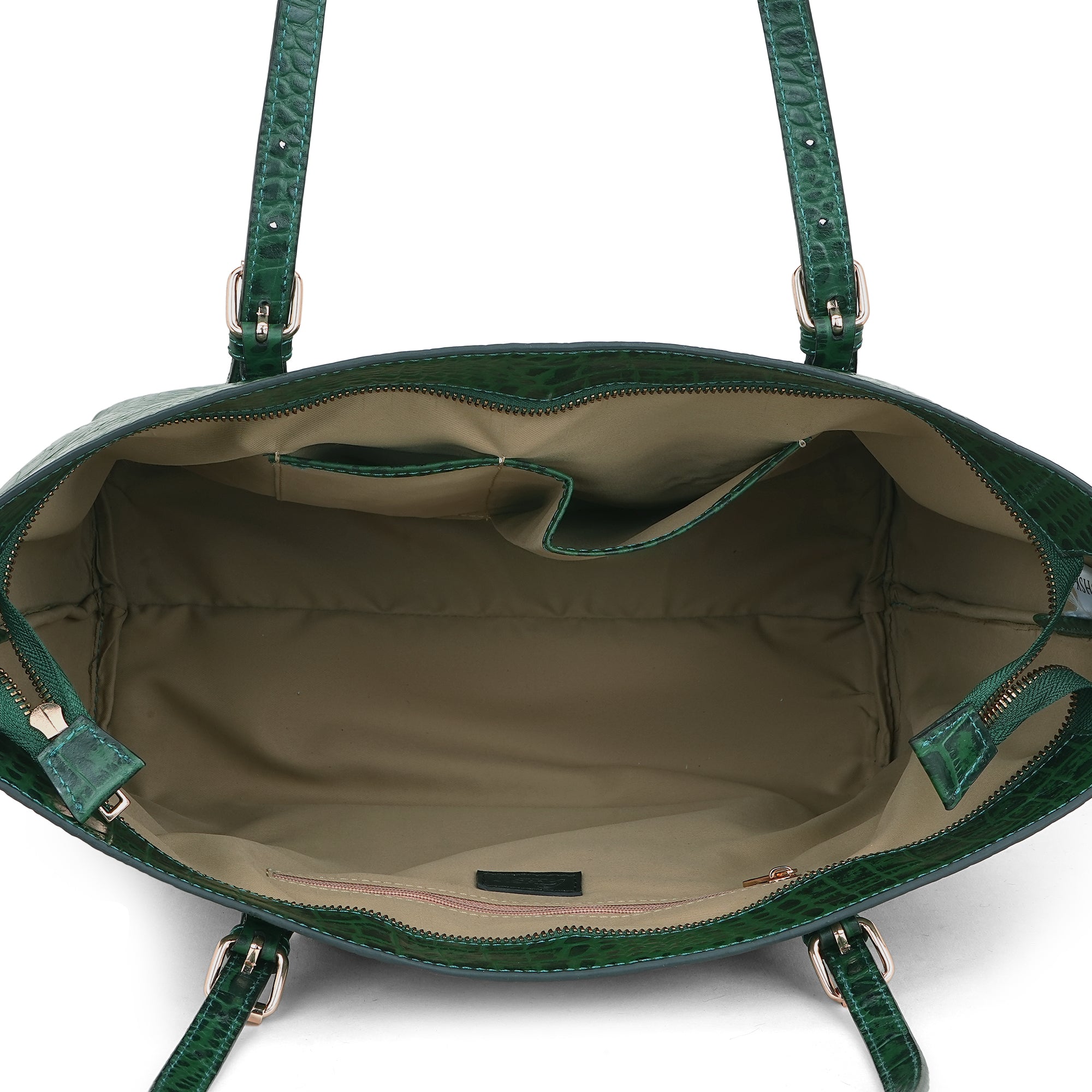 Emerald Crocodile Embossed Luxury Leather Tote