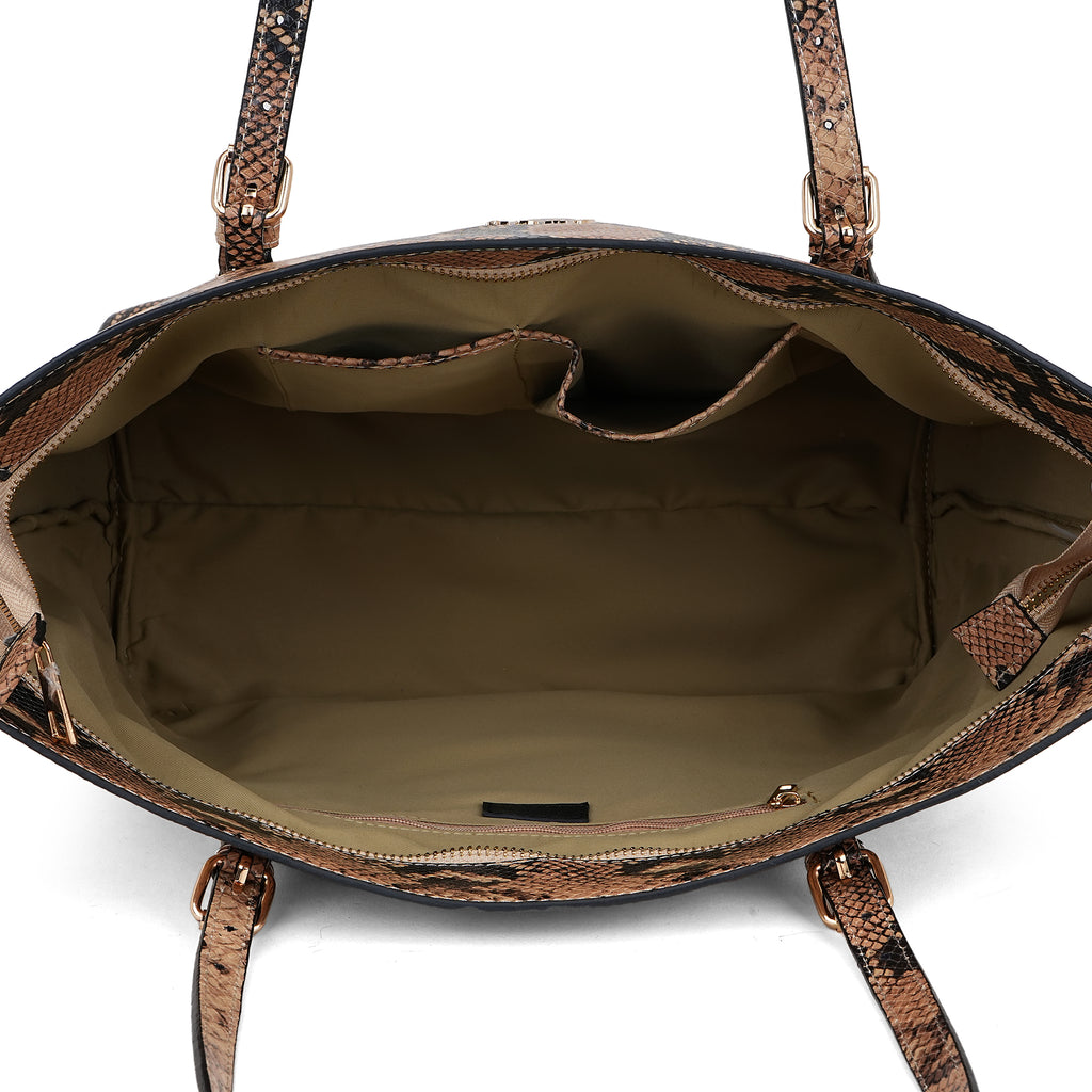 Python Luxe Leather Tote
