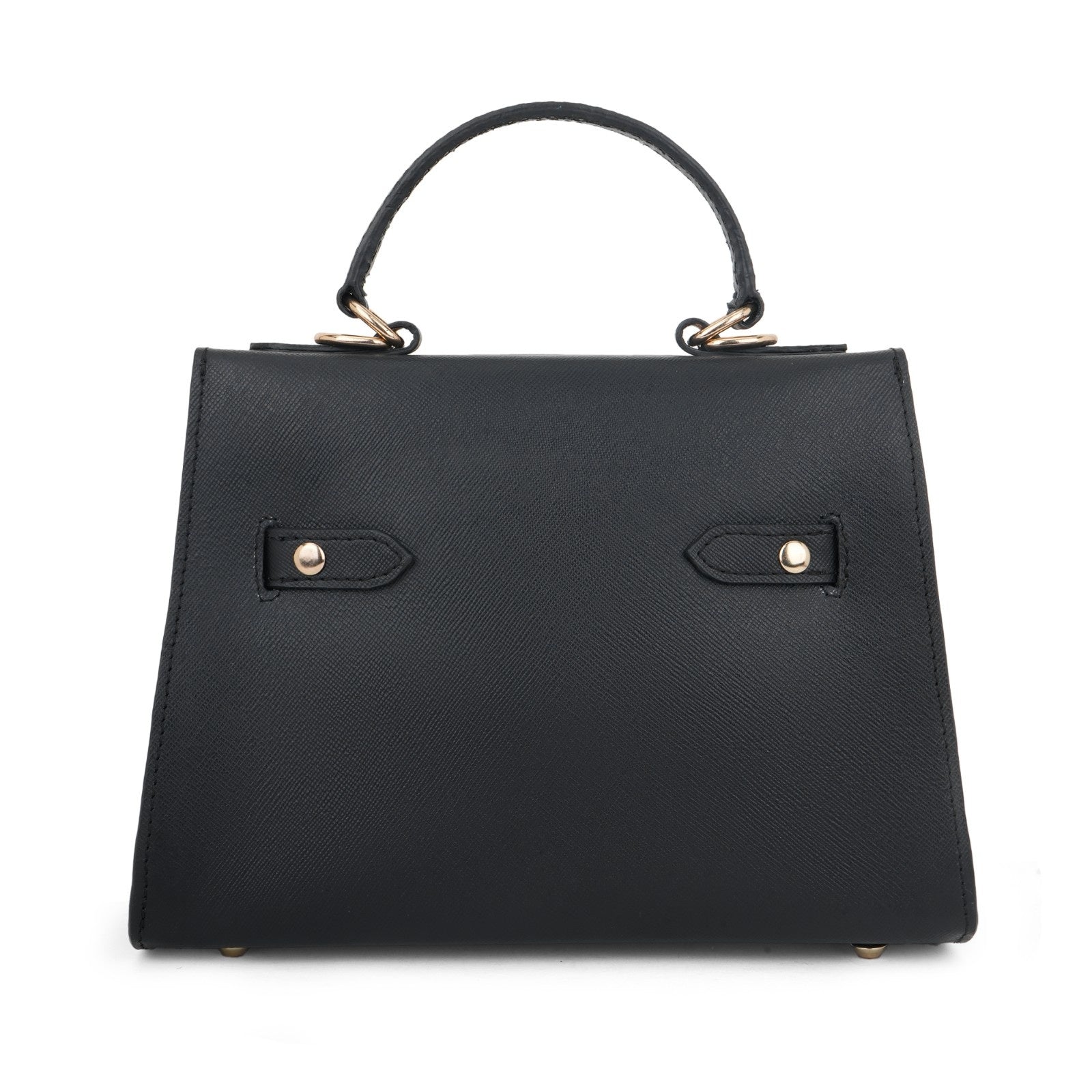 Bordeaux Black Leather Statement Bag