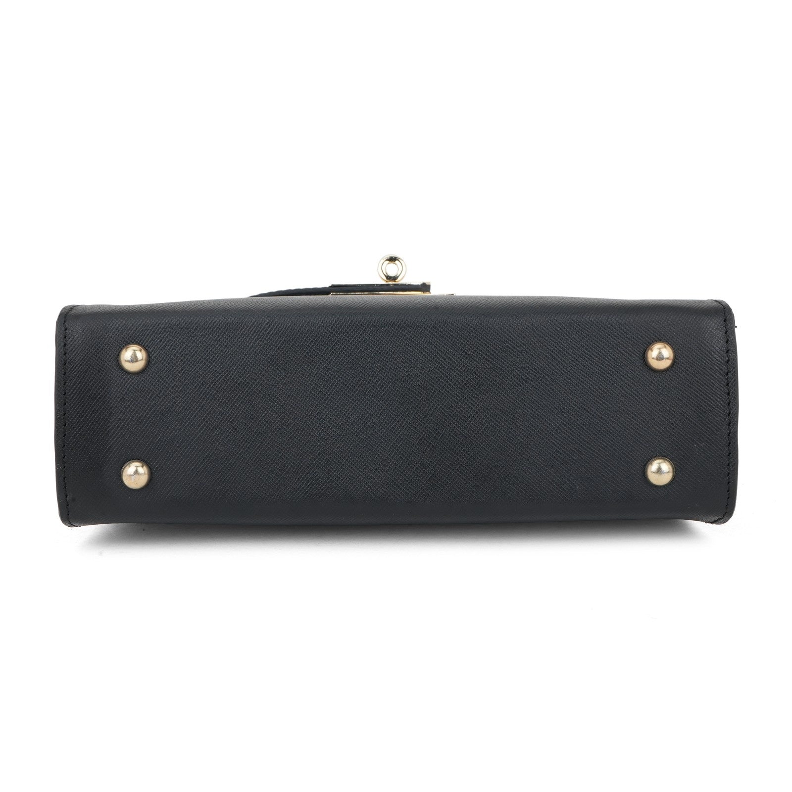 Bordeaux Black Leather Statement Bag