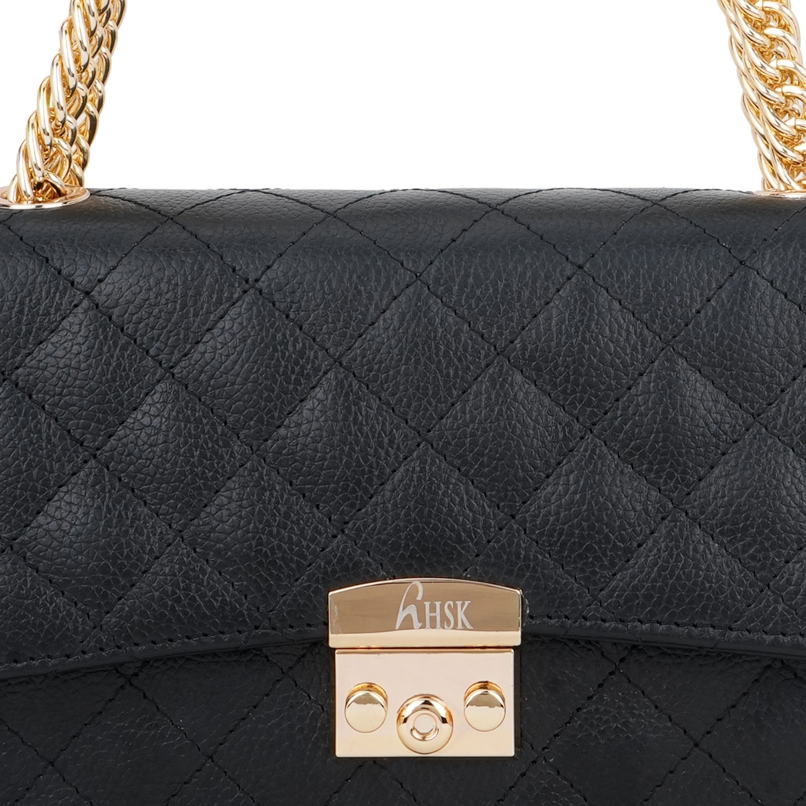 Noir Luxe Quilted Flap Bag – Gold Hardware Edition