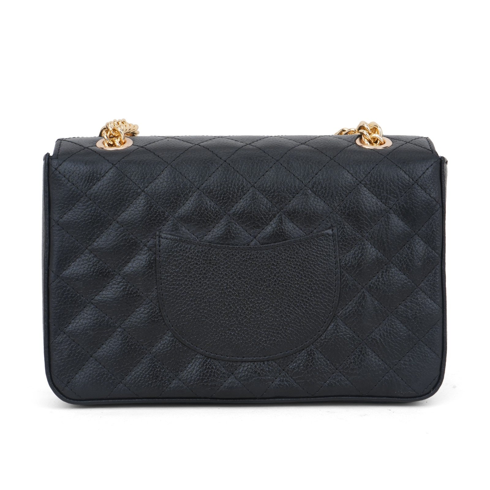 Noir Luxe Quilted Flap Bag – Gold Hardware Edition