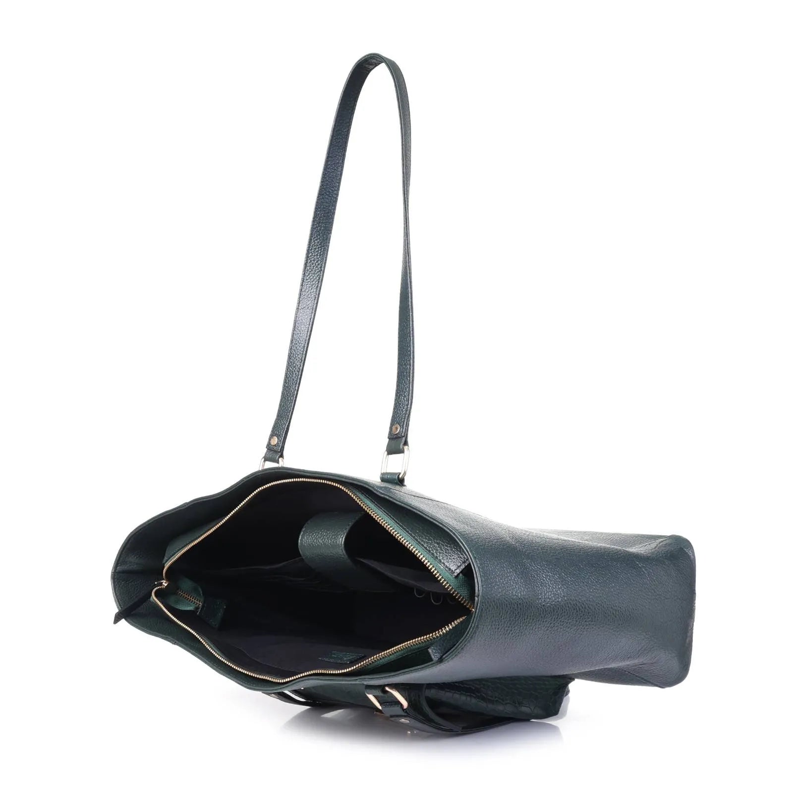Valentina Croc Green Leather Handbag