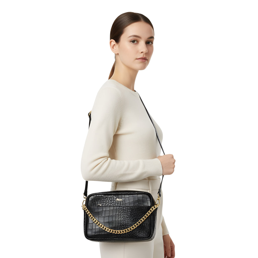 Genius Leather Cross Body Black