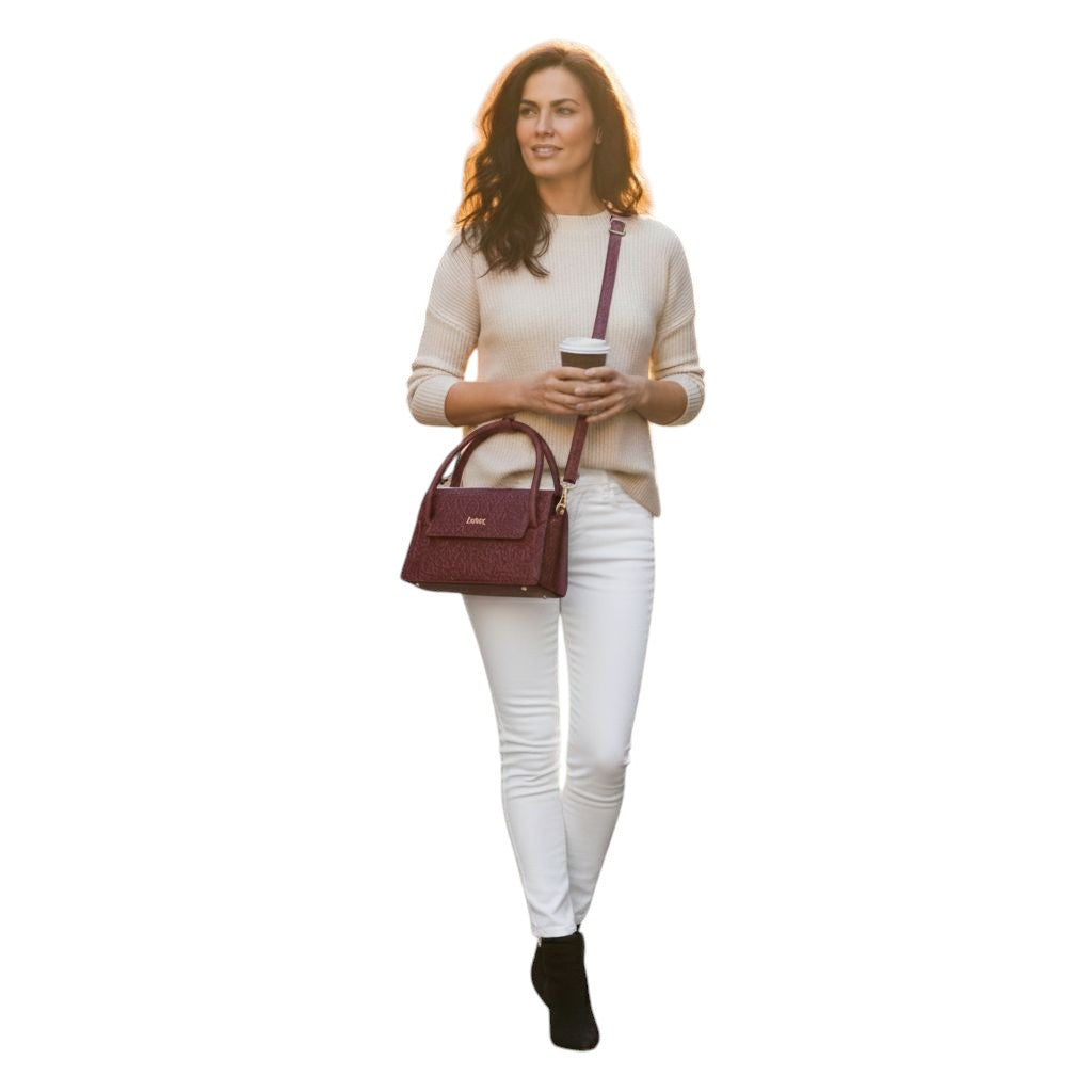 Petal & Vine Leather Satchel