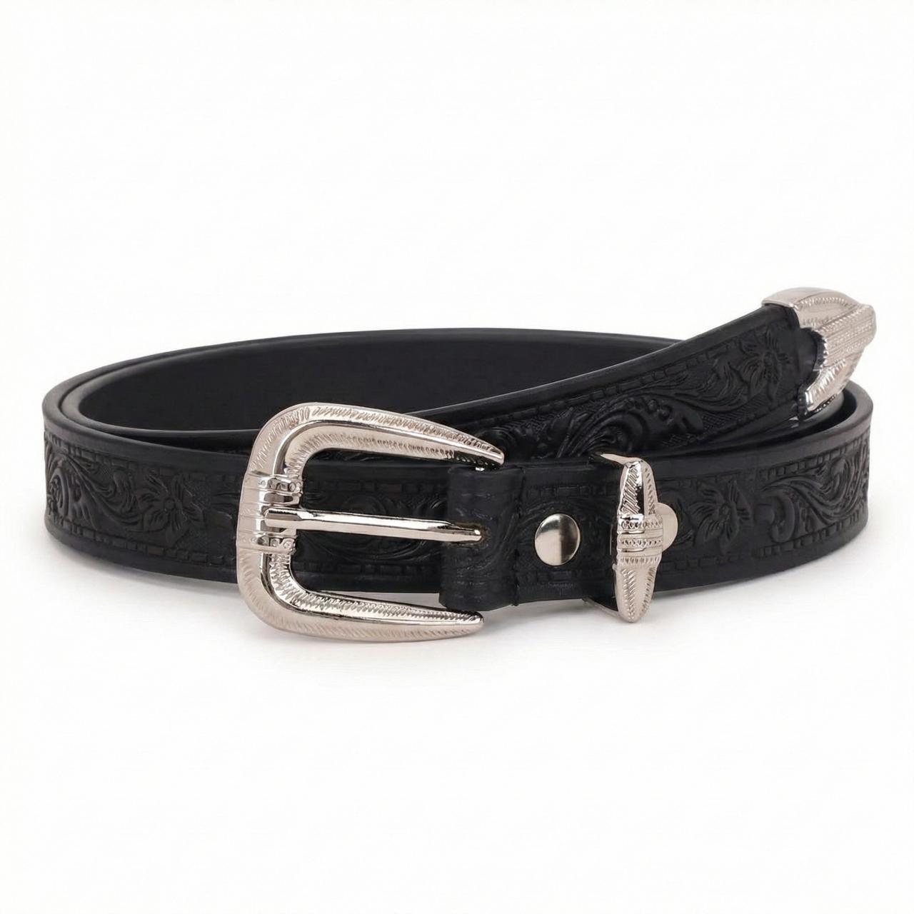 Hand-tooled Leather Belt For Women