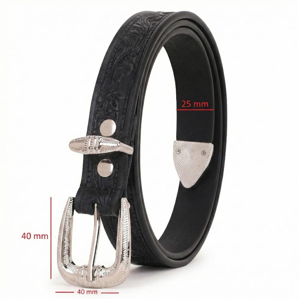 Hand-tooled Leather Belt For Women