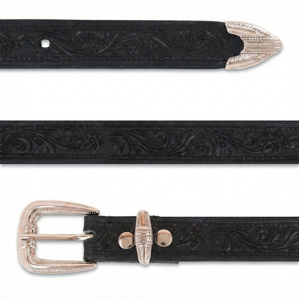 Hand-tooled Leather Belt For Women