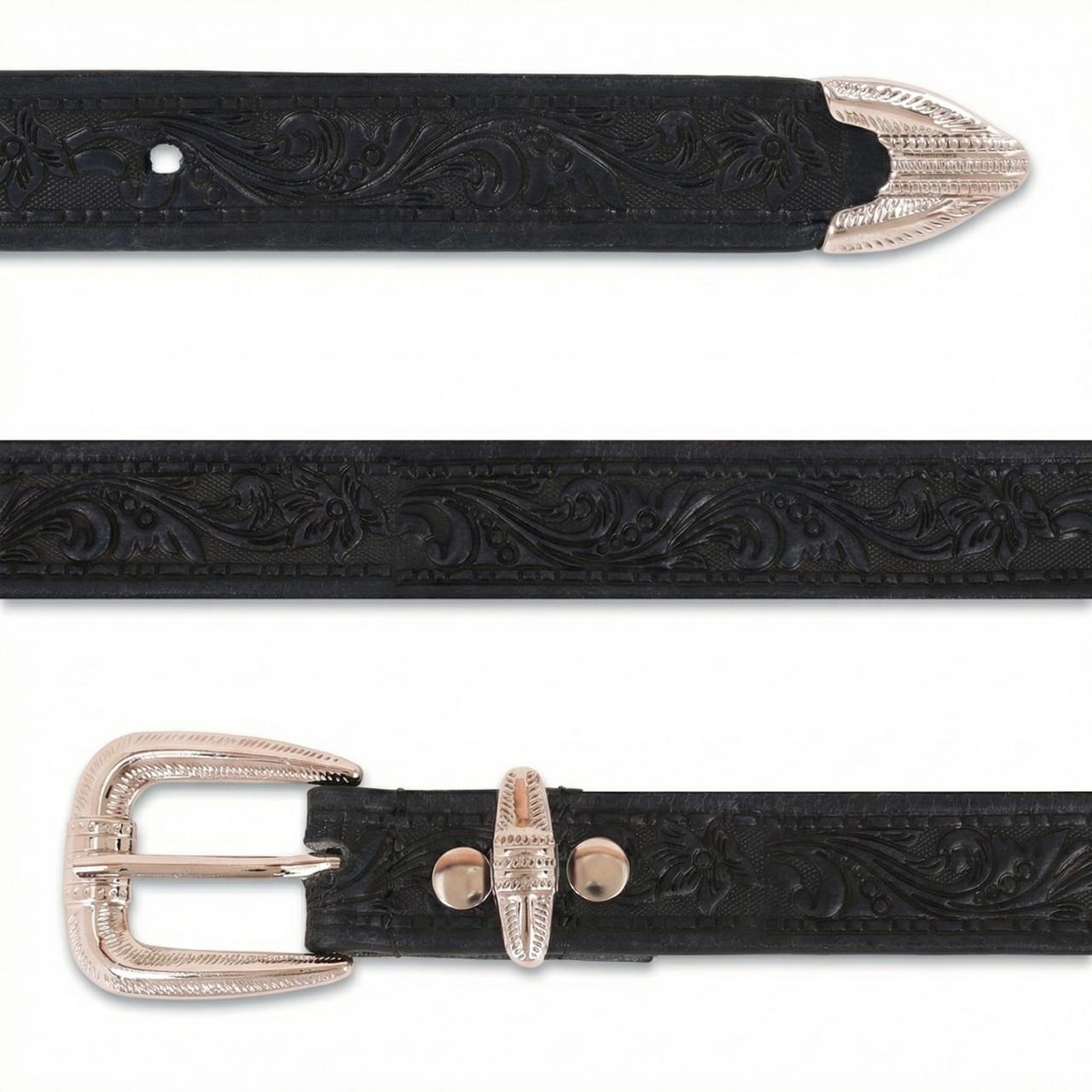 Hand-tooled Leather Belt For Women