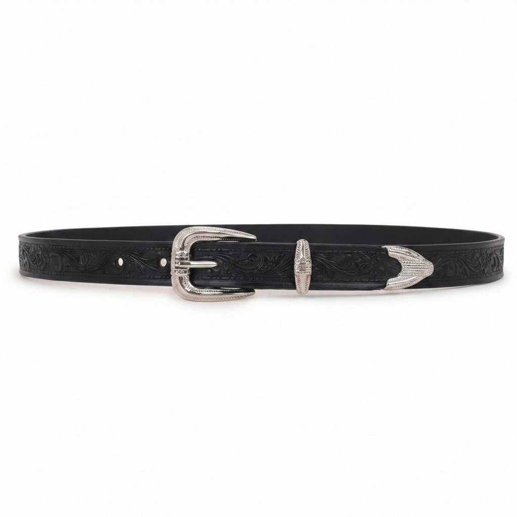 Hand-tooled Leather Belt For Women