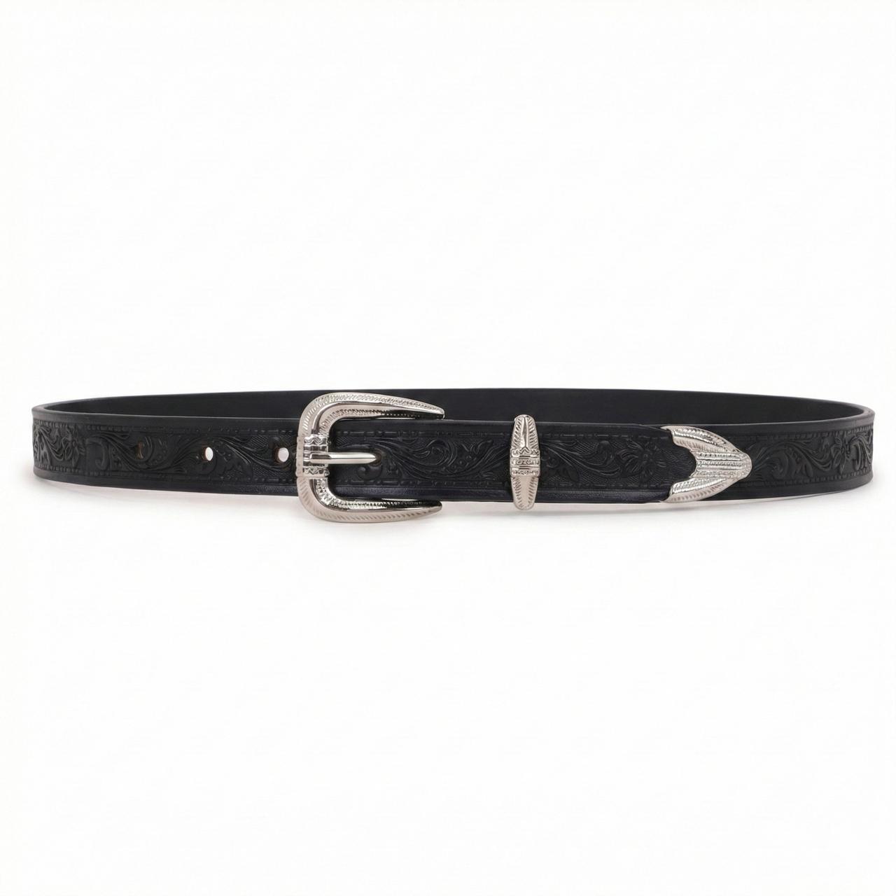 Hand-tooled Leather Belt For Women