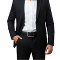 Premium Black Genuine Leather Belt for Men with Silver Buckle