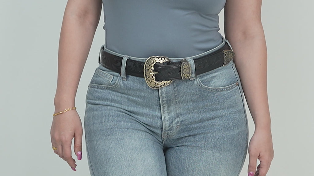 Handmade Unisex Western Belt Genuine Full Grain Leather