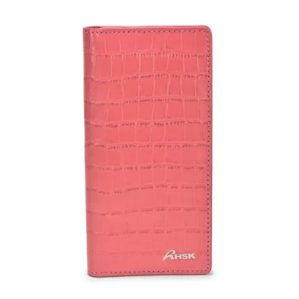 VERSATILE GRAIN LEATHER WALLET PINK