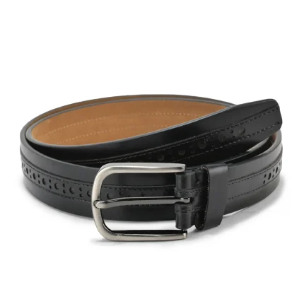 Men's Leather belt with metallic buckle