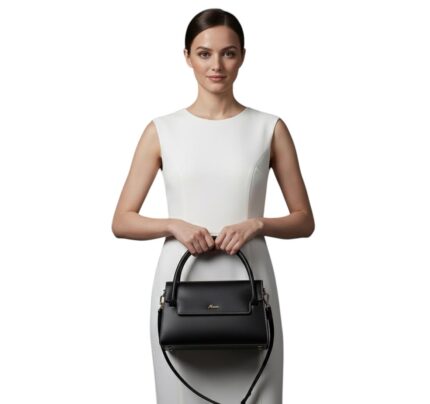 Satchel Black Leather Sling Bag