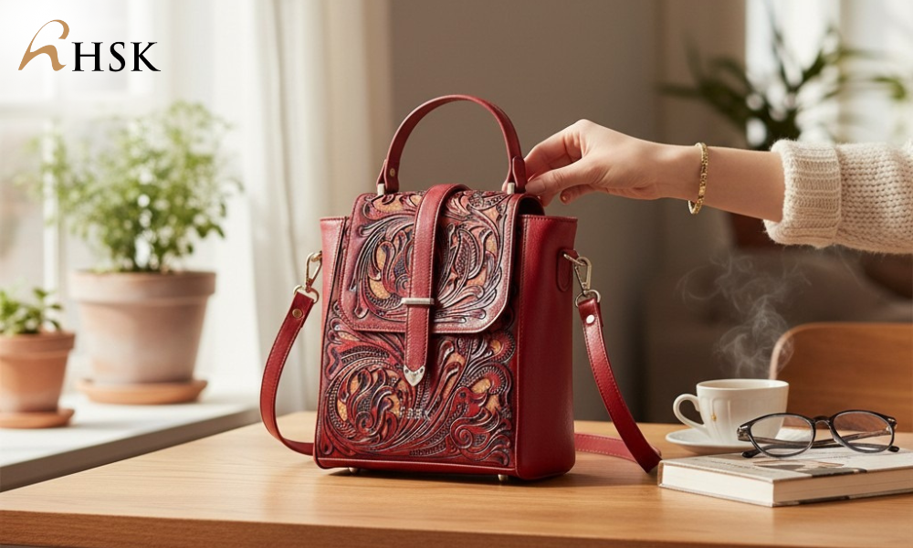 Maroon Leather Bag