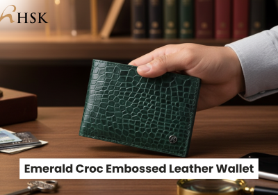 Croc Embossed Leather Wallet